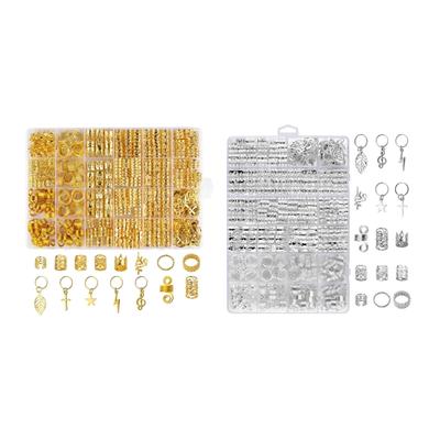 Set de 275 de Bijuterii pentru Păr pentru Împletire Coafare Clips Metalic Reutilizabil Mansete Spirale Inele pentru Păr pentru Adulți Unisex
