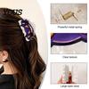 Glossy Texture Hair Clip Back Head Claw, Reinforced Shark with Elastic Base, Halloween Skull Non-slip Claw Pumpkin Bat Patterns for Bun Half-Tied
