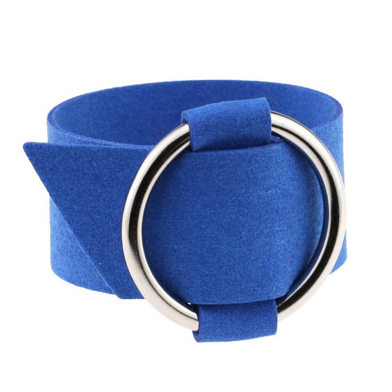 Kvinnemote sirkulær ring sjarmarmbånd bred fløyel flerfarget armbånd stor sirkel mansjett vintage klubbsmykker flanell justerbar armring