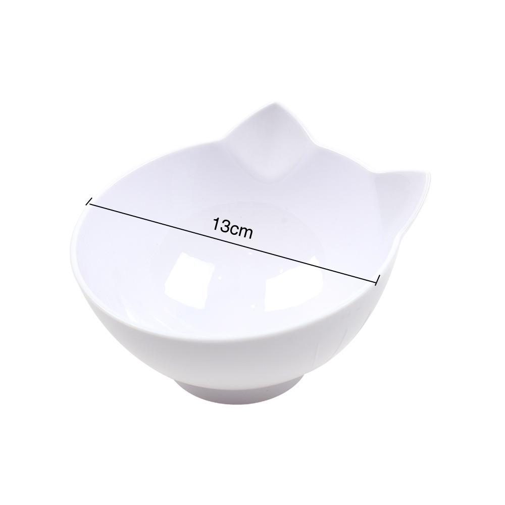 Non-Slip Double Cat Bowl with Elevated Design and Cat Ear Shaped for Pet Food