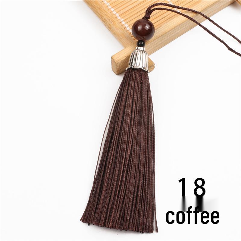 8cm Beaded Ice Silk Tassel Pendant for Hats & Bookmarks - Fine Thread Design, Free Shipping