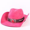 Popolare cappello da cowboy western classico in camoscio europeo e americano, cappello a tesa larga moda uomo e donna per l'ombra