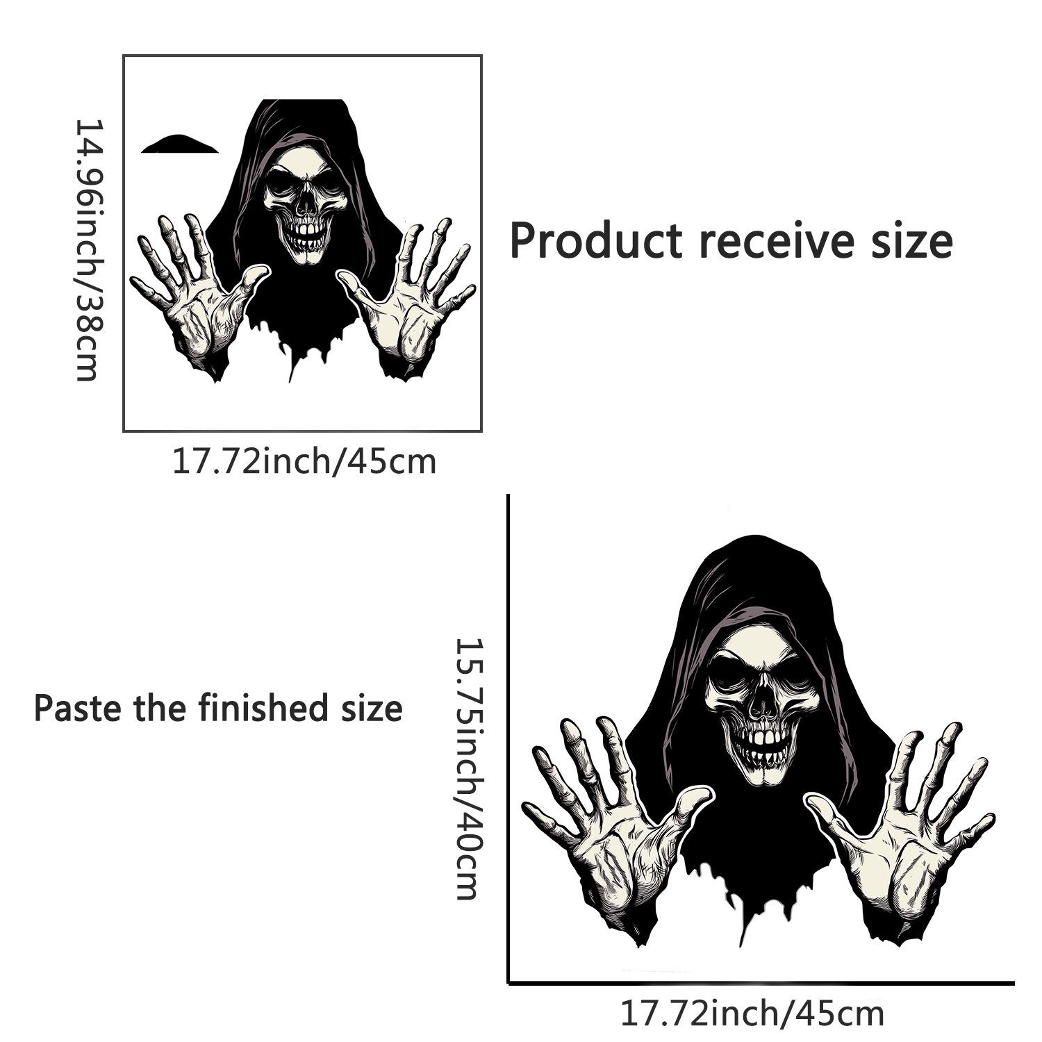 

Хэллоуин Мрачный Жнец Скелет Наклейки на стену для декора дома и спальни