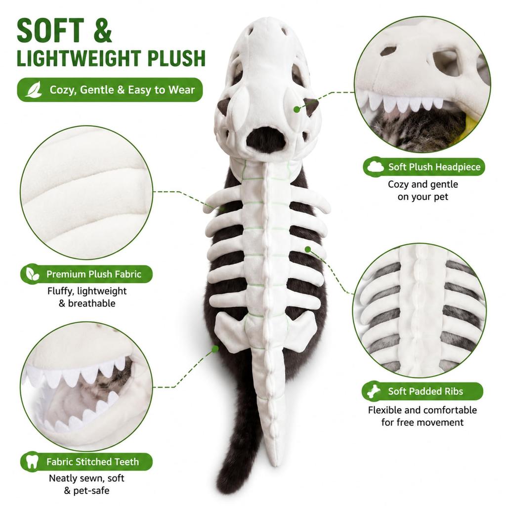 Infant -in-the-Dark Dinosaur Skeleton Hood for Costume Play