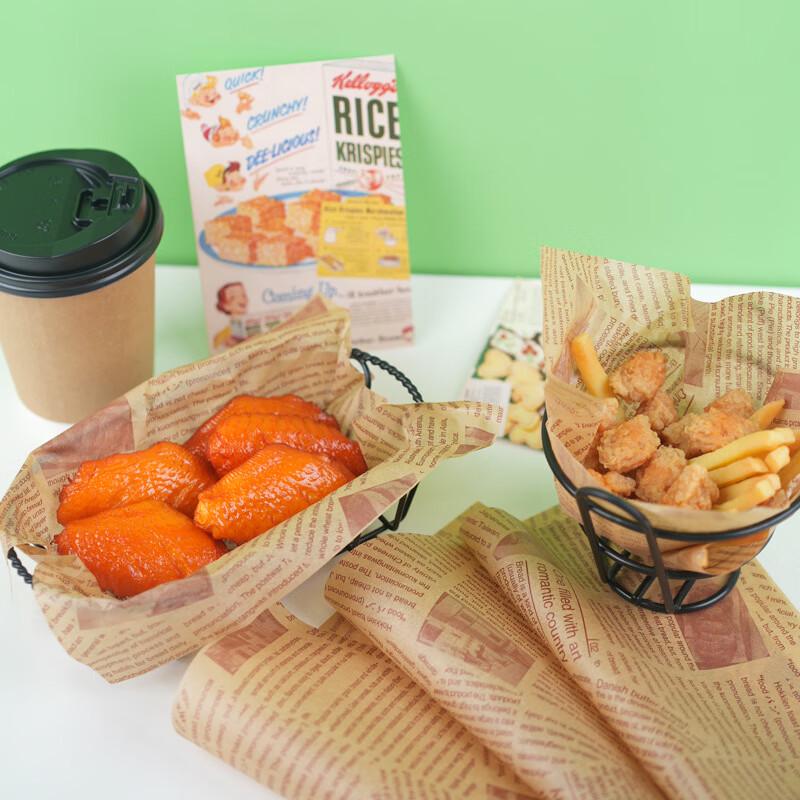 Retro Newspaper Style Baking & Fried Snack Paper