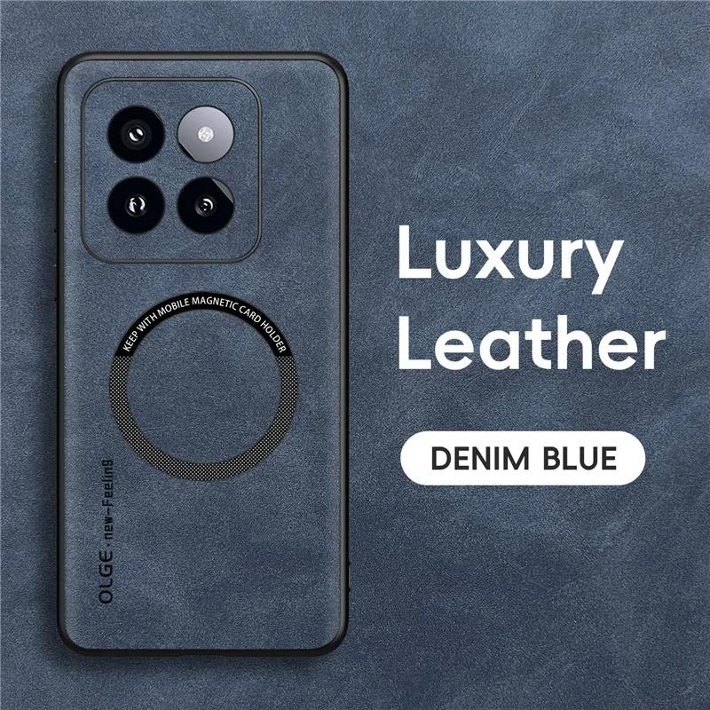 Für Magsafe Schaffell Leder Telefon Fällen Für Xiaomi 14 13T 13 12S 12 11 Pro Ultra Magnetische Abdeckung für Xiaomi 14 13T Pro Fall