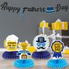 Happy Father'S Day Decorations Glitter Banner Black Blue Father'S Day Honeycomb Centerpieces For Tables 3D Banner Papa'S Theme P