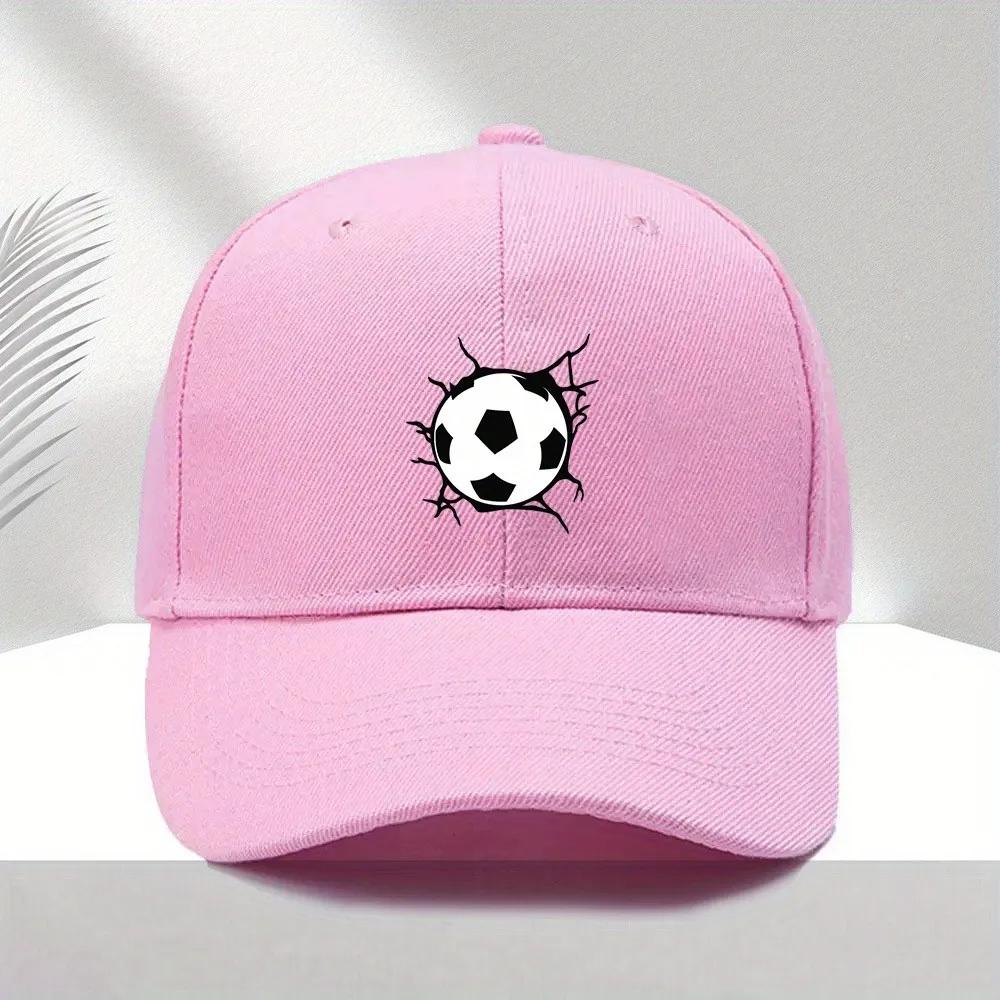 Soccer Ball Graphic Baseball Cap Adjustable Polyester Sports Style Casual Outdoor Hat