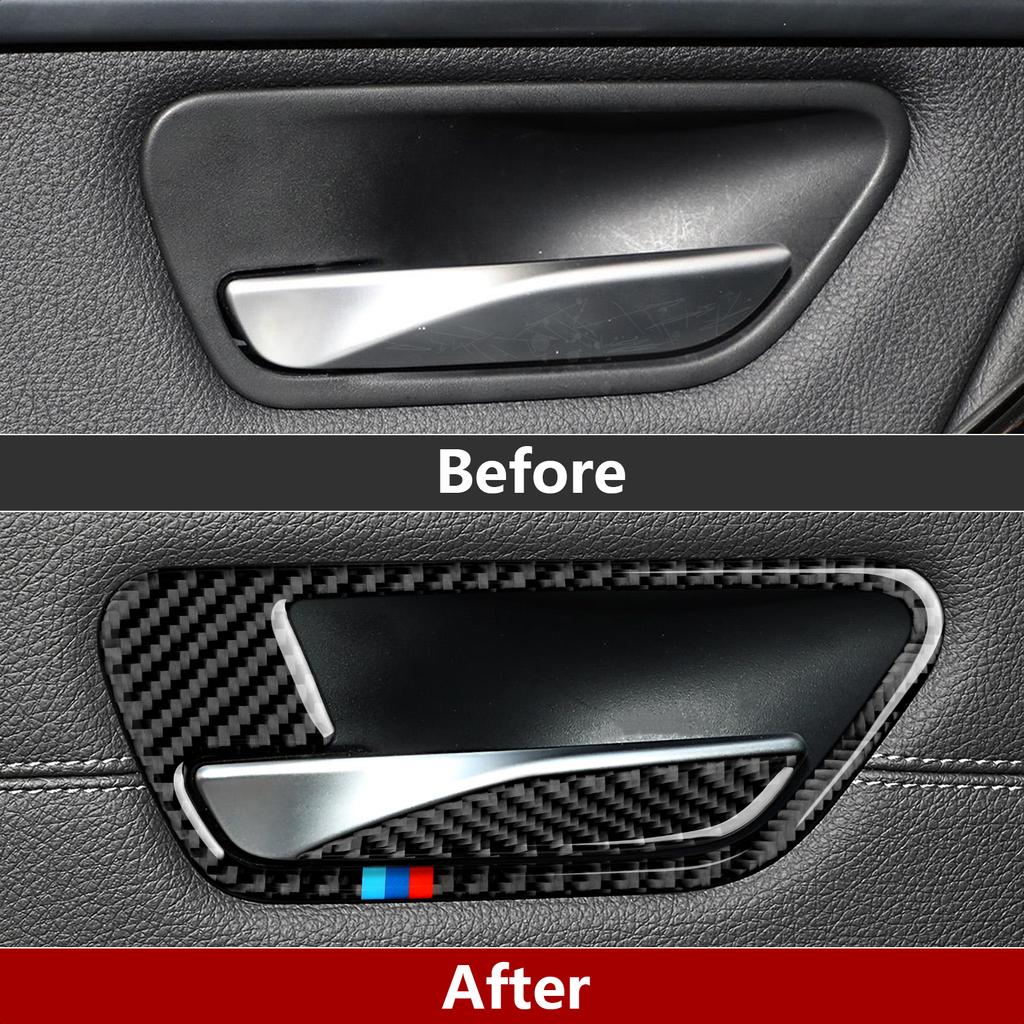 Autotür Schüssel Aufkleber Türgriffe Aufkleber Kohlefaser für BMW F30 F31 F34 3GT F32 F33 F36 3 4 Serie 2013- Zubehör