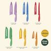 (Direct from the US) Cuisinart Advantage 12-Piece Colorful Knife Set with Covers (6 Knives)