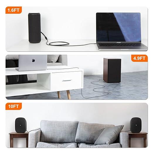 Cinch auf 3,5 mm Klinke Audiokabel, 3,5 mm auf 2 Cinch Kabel Stecker Cinchkabel, Y-Splitter B06XFTHCNY