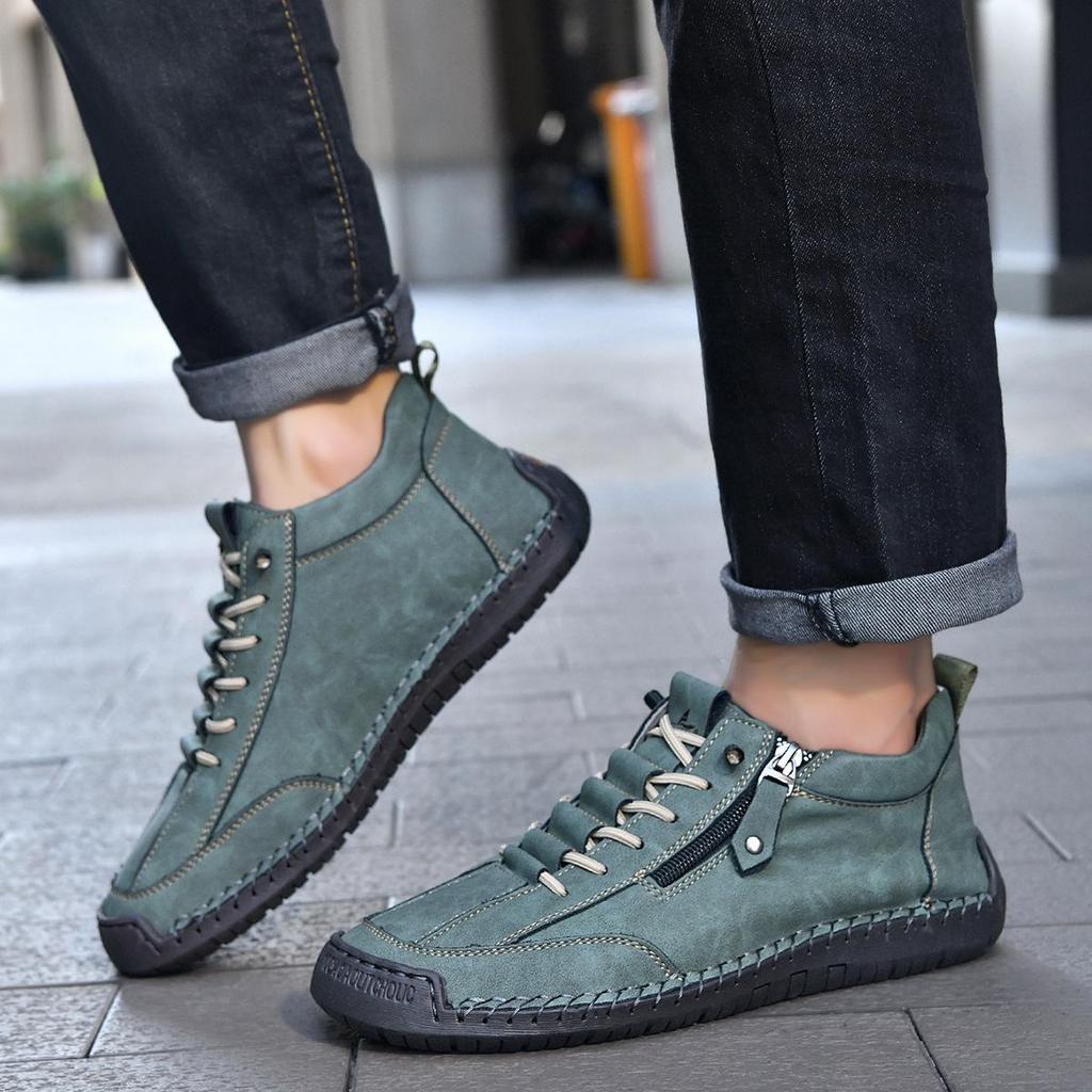 Men's Retro High-Top Casual Leather Shoes - Outdoor Style