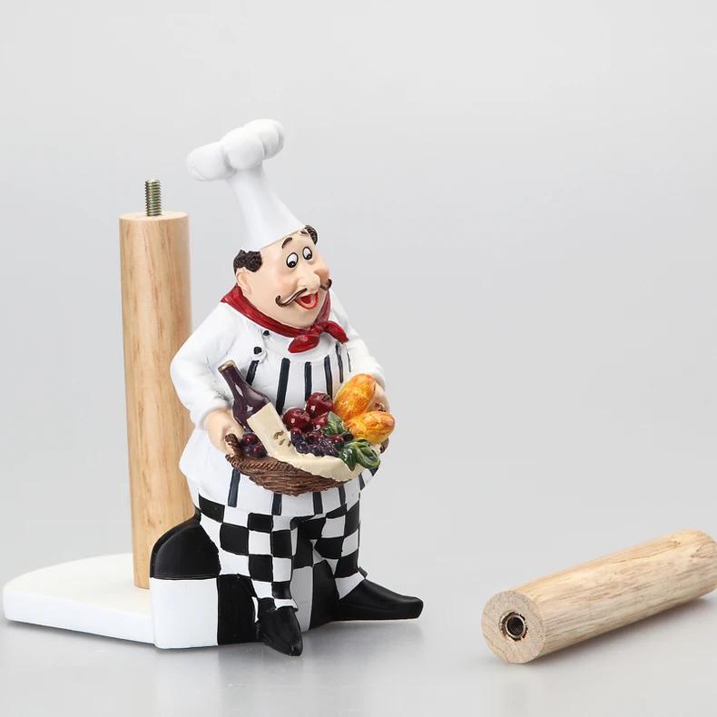 Creative Chef Statue Paper Towel Rack Long/short Dual-use Vertical Paper Towel Rack/kitchen Roll Paper Holder Household Goods