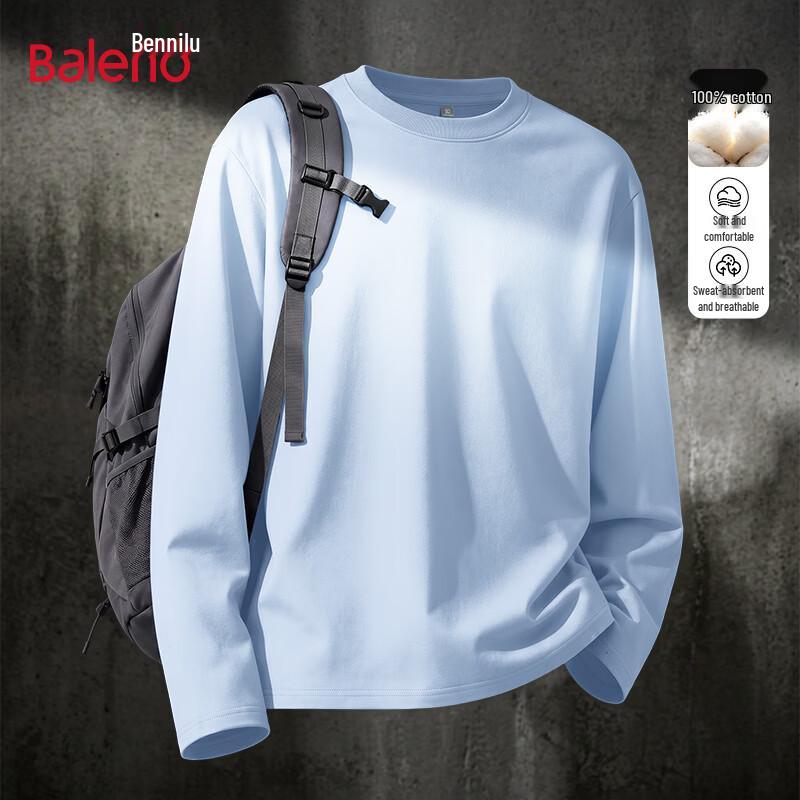 Baleno Men's Pure Cotton Loose Fit Long-Sleeved T-Shirt