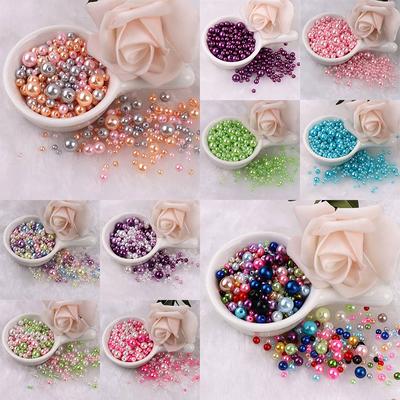 Jewelry Making DIY Mix Size Colorful Pearls Imitation Pearl Beads With Hole
