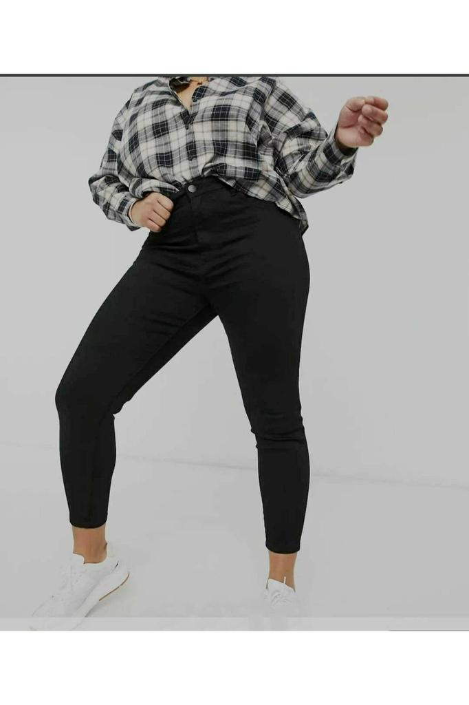 Women's Fashion Big Size jeans Black Plus Size Tight-fitting Jeans (Skinny)