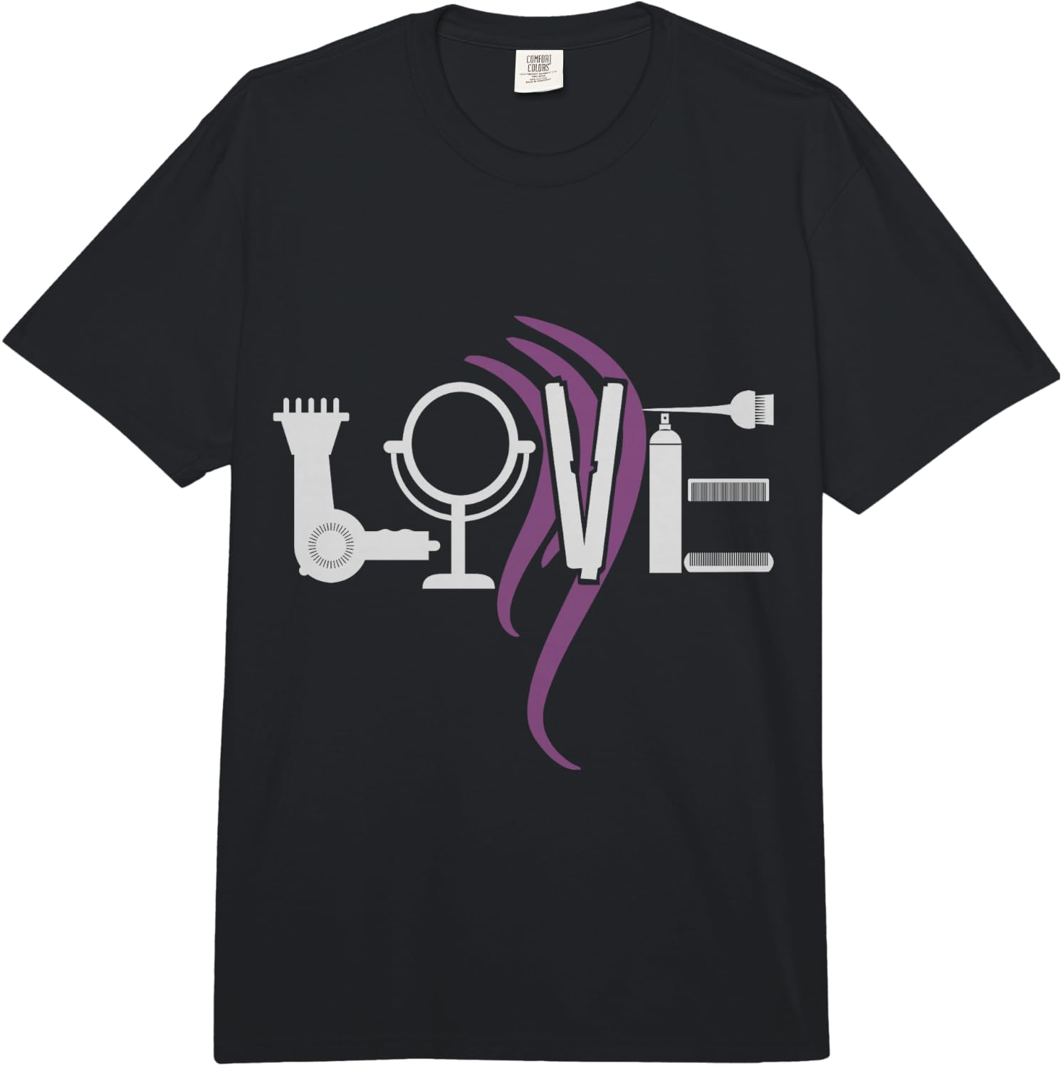 Hairdressers Love Cute Hair Stylist Gift Comfort Colors Adult Heavyweight Unisex T-Shirt M