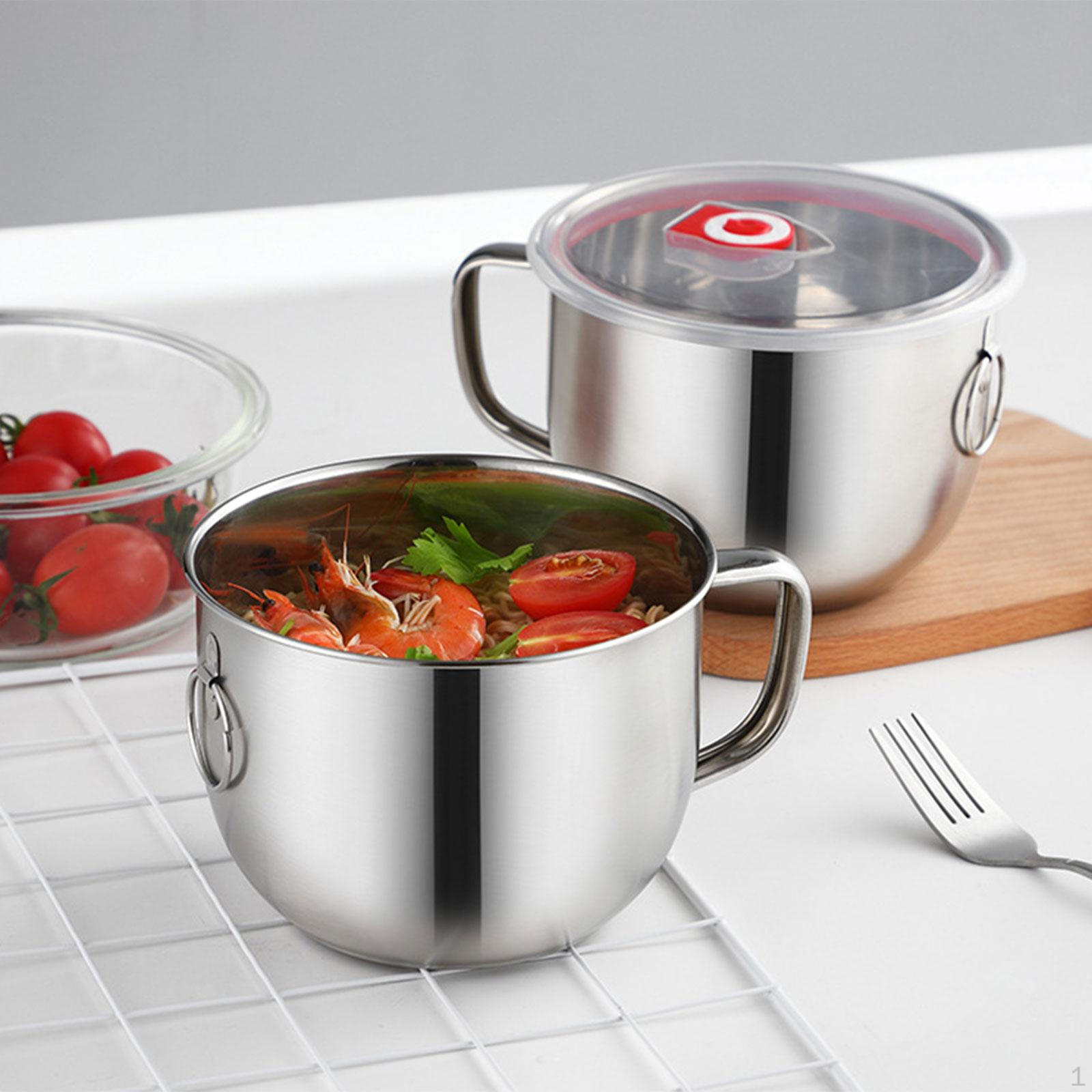 

Контейнер для їжі Рамен з нержавіючої сталі, Неіржавний, Каструля для локшини, Пароварка для дому, Коледжу with filter spout