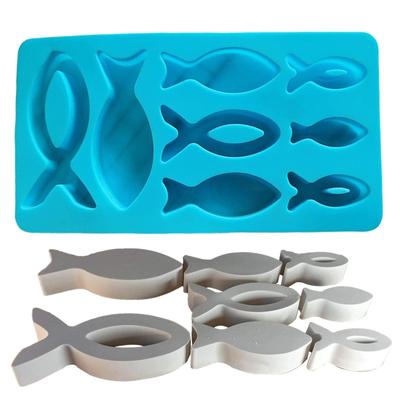 Moldes de silicone de peixe para chocolate, bolo de gelo, pudim, sabão, resina epóxi