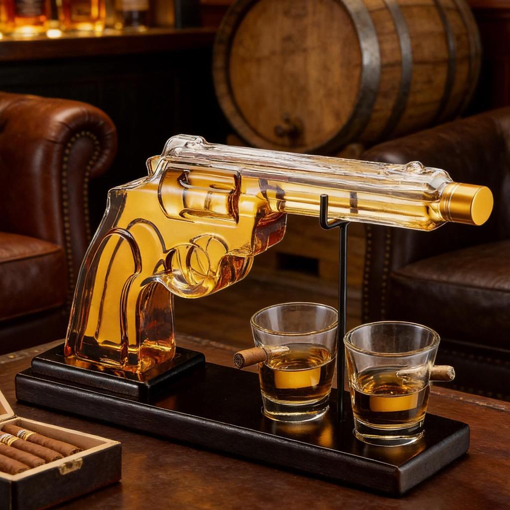 Whisky Decanteerfles Helder Glas Alcohol Decoratie Whisky Fles Decoratie voor Mannen Vader Papa Bar Verjaardag Huis Pensioen Kerstmis