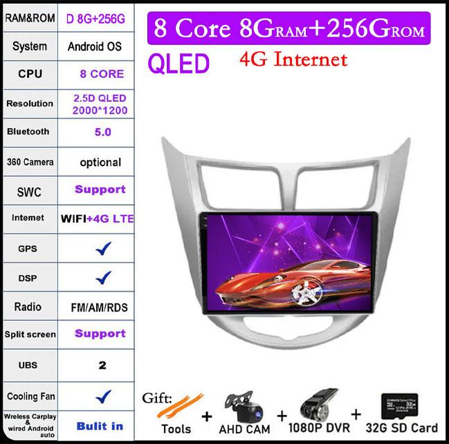 9 Lnch For Hyundai Solaris 2010 -2016 2.5D Touch Screen Car Radio Video Multimedia Navigation GPS IPS 4G Wifi Stereo Auto