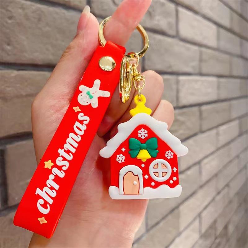 Cartoon Cute Santa Keychain Pendant Car Key Chain Schoolbag Pendant Christmas Gift