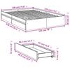 Bed Frame with Drawers Smoked Oak Finish 135 X 190 Cm Engineered Wood