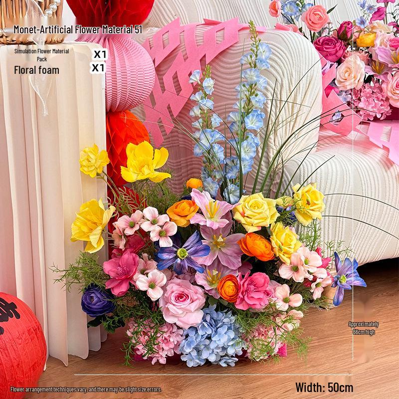 Romantic Wedding Aisle & Table Flower Arrangement: Floral Art Bouquet and Ornaments