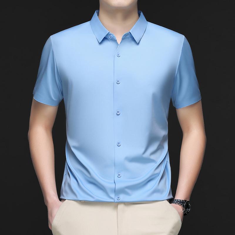 Men's Summer Ice Silk Non-Iron Short-Sleeve Business Shirt