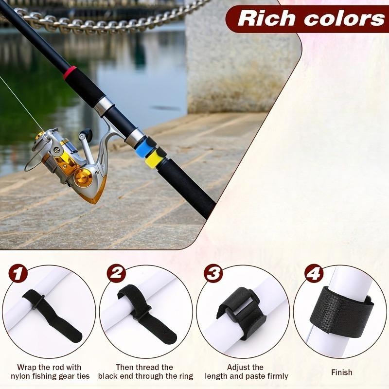 10pcs Reusable Fishing Rod Zip Ties, Hook and Loop Zip Ties, Pole Ties, Wrapped Outdoor Fishing Tools Practical Accessories