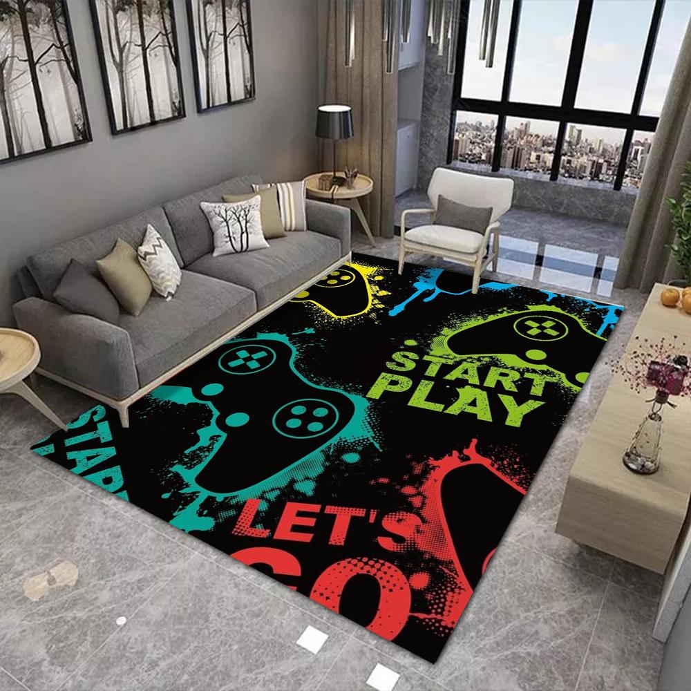 Alfombra de Diseño de Mando de Juego para Sala de Estar Decoración Moderna del Hogar Sofá Mesa de Té Alfombra Grande Lavable Alfombrilla de Suelo para Dormitorio Mesita de Noche
