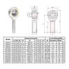 Uxcell SA20TK POSA20 Rod End Bearing, M20 X 1.5, Male, Left-Hand Thread, 20mm Bore, Pillow Ball Joint Rod End, Self-Lubricating, for Equipment and