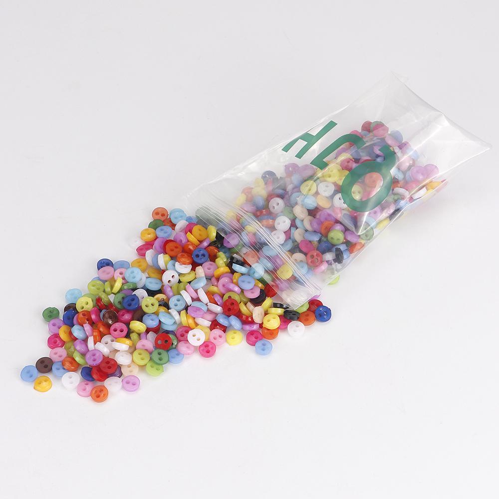 600pcs 6mm colorful two hole plastic button, round small resin sweater buttons, DIY household sewing clothing button accessories