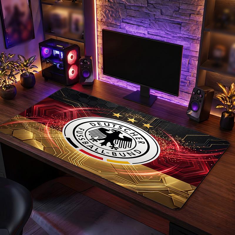 Germany Football Crest Mouse Pad, Extended Non Slip Rubber Desk Mat for Gaming Office Laptop Fan Gift