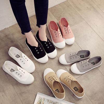 2025 Autumn New Slip-On Lovers Canvas Shoes Women's All-Match Trend White Shoes Summer Student Flat Bottom Casuals Male Sneakers