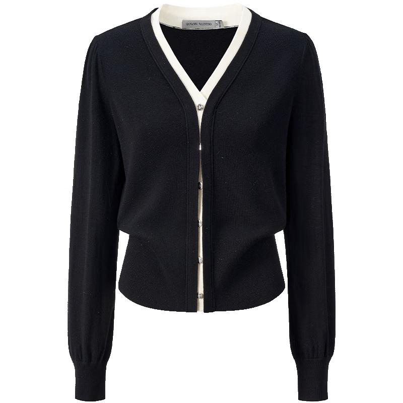 Giovanni Valentino Women's Faux Two-Piece V-Neck Knit Sweater