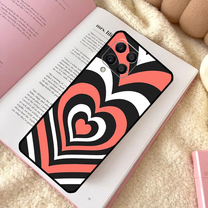 Latte Love Tunnel Brown Heart Case For Samsung Galaxy M12 M14 M11 M13 M15 M06 M16 M36 M56 M31 M53 M32 M52 M35 M55 M34 M54