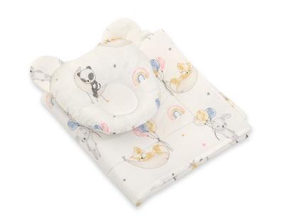 Teddy Bear Duvet with Filling and Contoured Pillow - 2-piece Set - Balloons