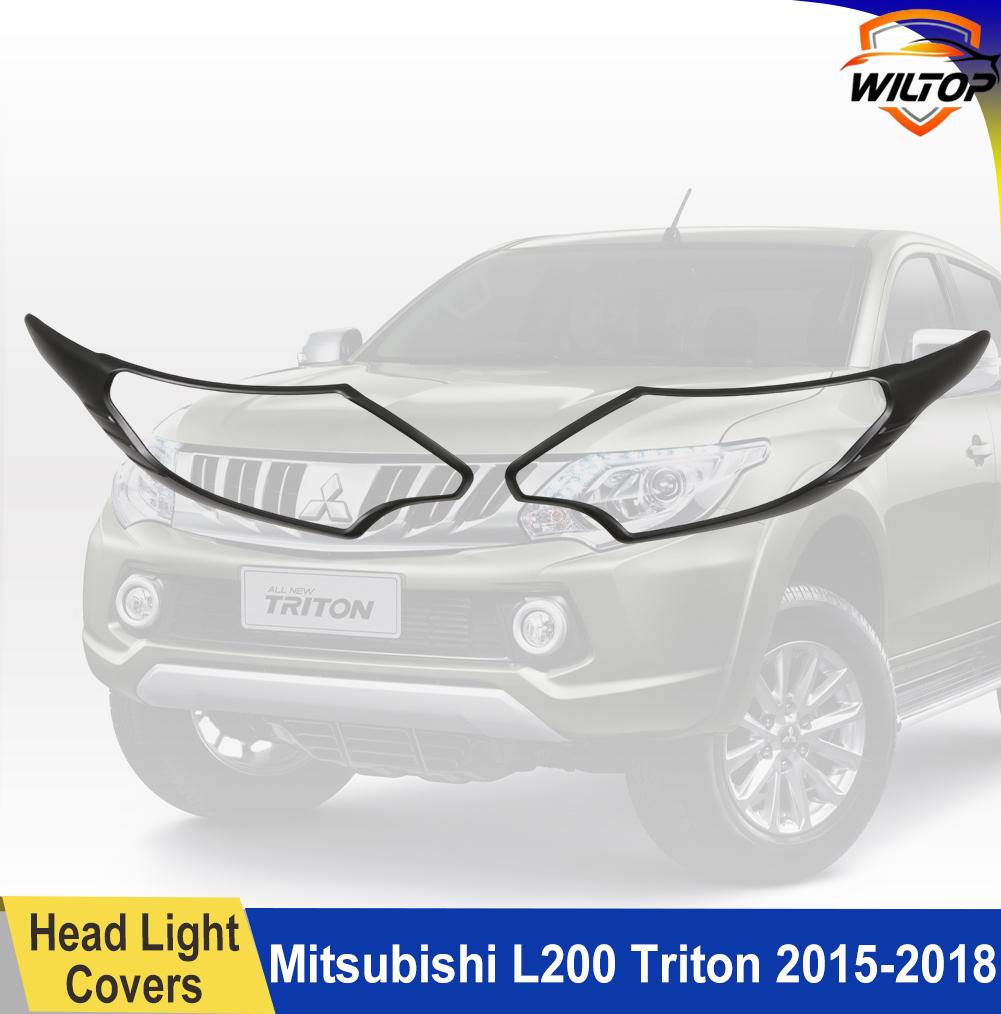 Car Body Kits For Mitsubishi L200 Triton 2015-2018 ABS Matte Black Auto Parts Front&Rear Light Covers Car Exterior Accessorie