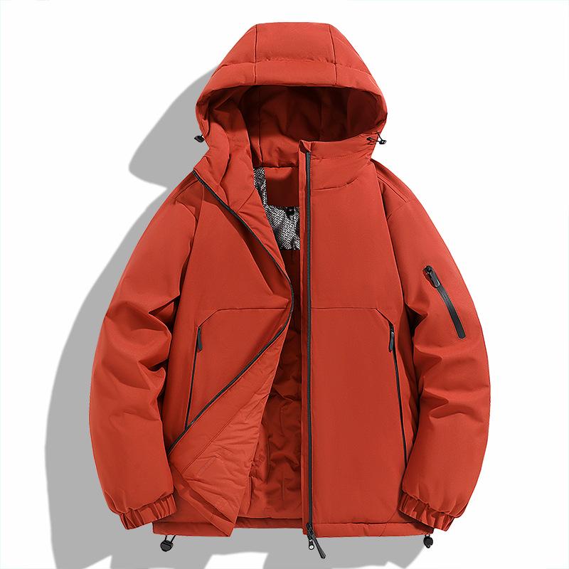 Men's Winter Graphene-Lined Hooded Jacket: Warm, Thick, Loose Fit for Outdoor Sports