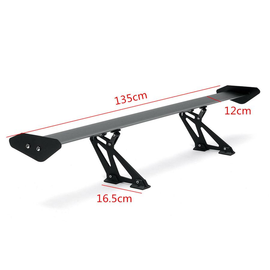 Universal Hatch Aluminum Adjustable Trunk GT Style Rear Trunk Wing Spoiler Black