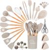 Silicone Kitchenware Set with Wooden Handle 29-piece Set
