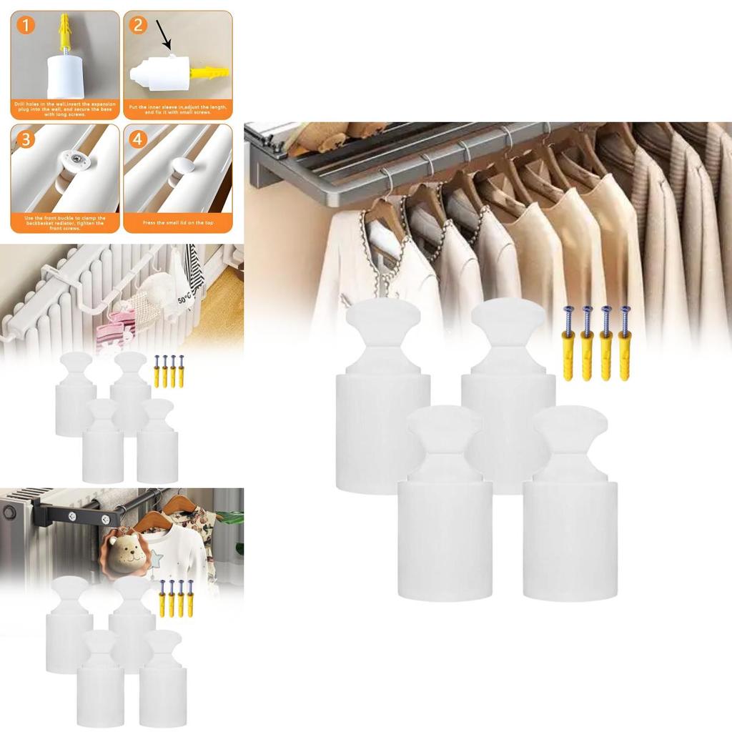 Universal Bathroom Radiator Hook Brackets With Screws For Small Basket Mounting Accessories