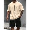 Simple Street Fashion Men's Short Sleeve Suit Outdoor Crew Neck Top Tee Casual Comfortable Shorts Men's T-shirts Clothing Suits
