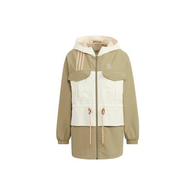 Neo FW22 Logo Print Patchwork Zip Hooded Jacket Women Jackets Khaki HM2023