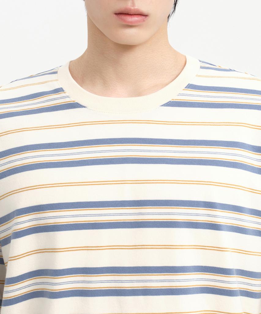 MUSINSA STANDARD Multi-Stripe Relaxed Long Sleeve T-Shirt 3 [Ecru]