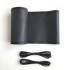 Leather Hand-Stitched Non-Slip Car Steering Wheel Cover - All-Season Microfiber Grip