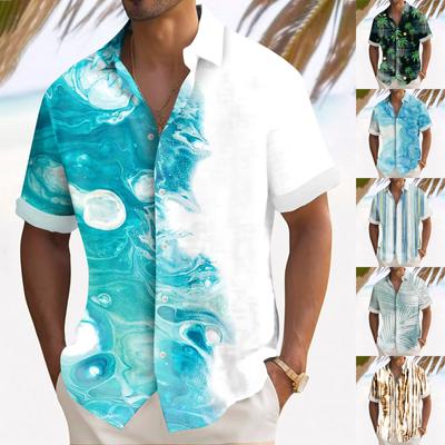 Camisa hawaiana para hombres, camisas de bolos vintage con botones, camisa de playa de verano de manga corta
