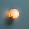 Natural Marble LED Wall Light Luxury Bedroom Light Circular Ball LED Pure Copper Wall Light Alabaster Lighting Indoor Decoration