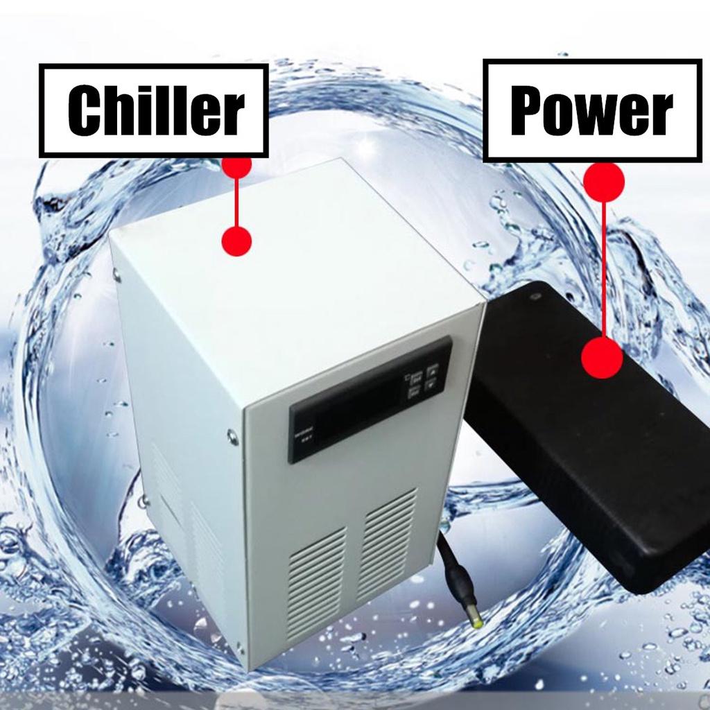 AC110-240V Aquarium Fish Tank Constant Cooling Equipment Temperature Control Tools LCD Display Water Chiller Cooling Device Silver 120W
